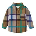 thumbnail image 3 of Cethrio Boys Plaid Shirts, 2025 Long Sleeve Casual Collared Button Down Shirts Brown Size 8, 3 of 5