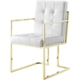 thumbnail image 1 of Posh Living Evan 19" PU Leather Dining Chair in White/Gold (Set of 2), 1 of 7