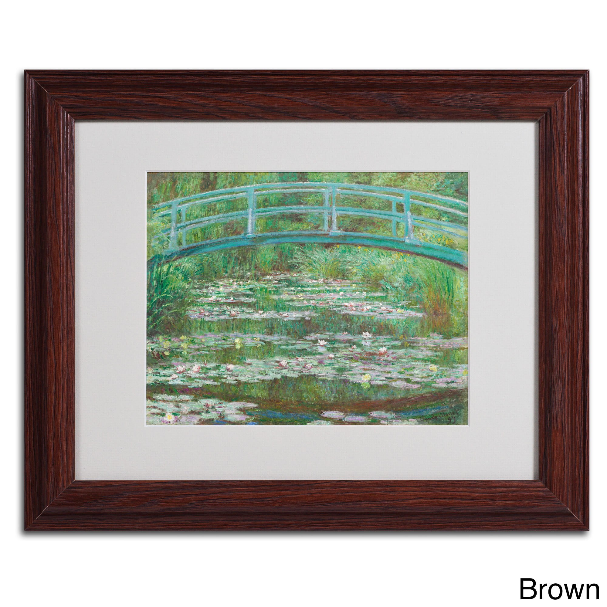 "The Japanese Footbridge" Canvas Art by Claude Monet, Black Frame