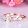 thumbnail image 3 of HeartsAndYou 1.5ct Oval Cut Moissanite Solitaire Ring 18k Rose Gold Over Silver with Marquise Accents, 3 of 9