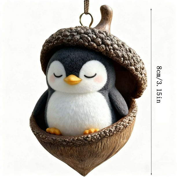 Adornos Navideños de Bosque | Adornos Artesanales de Acrílico de 10 Cm con Animales Del Bosque: Zorro, Búho, Conejo y Erizo | Decoración Rústica y Natural para Árbol de Navidad | Regalo para Amantes