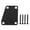 Black, variant on M Buder Electric Guitar Neckplate Trapezoidal Metal Neck Plate with 4 Screws for Bass Guitar Replacement Parts, Heavy Duty Accessories, Black