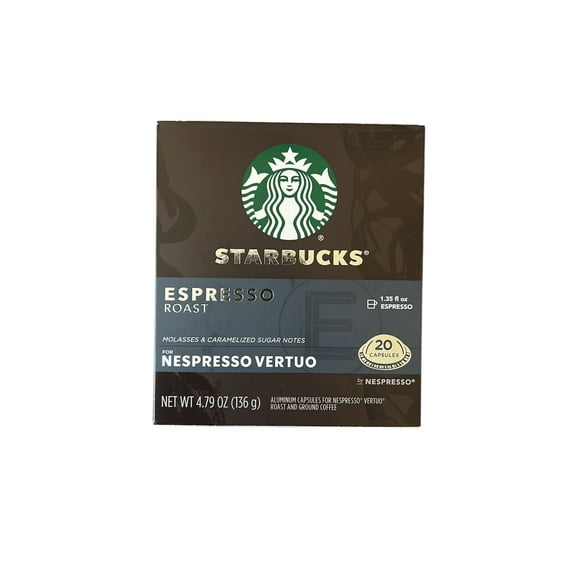 Starbucks Nespresso Vertuo Espresso 20 Capsules, Dark Roast