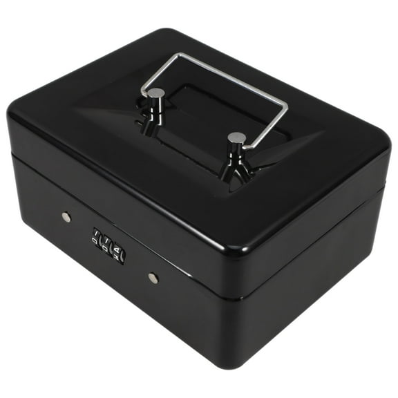 HAKIDZEL 1Set Cash Box with Key for Portable Use 6.29X4.72X2.83In