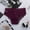Wine, variant on Azrian Lace Trim Seamless Hipster Underwear - Womens Lady Sexy-Lace Briefs Low Waist Knickers Thongs Panties Underwear Breathable Cotton Women's Underwear