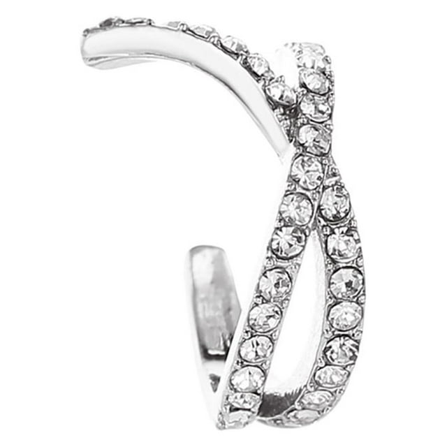 Fiudx Pendientes En Cartílago En Doble C y Clip En Forma de U para Mujer, Sin Perforar