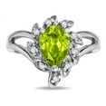 thumbnail image 2 of Star K � Pear Shape 8x6 Genuine Peridot Halo Split Shank Ring, 2 of 9