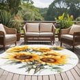 thumbnail image 4 of Round Rugs 5Ft, Sunflower Round Area Rug Washable Indoor Throw Carpet, Wildflower Garden Floral Watercolor Yellow Soft Non Slip Circle Rug for Cabinet Bathroom Home Decor Aesthetic, 4 of 8