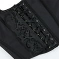 thumbnail image 7 of Corset Belt for Women Vintage Adjustable Straps Front Lace Up Bustier Bodysuit Slim Fit Floral Embroidery Patterns Halloween Girdle for Women Black L, 7 of 7