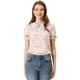 thumbnail image 1 of INSPIRE CHIC Blusa De Manga Corta Con Volantes Y Cuello Peter Pan Floral Para Mujer Rosa S, 1 of 4