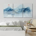 thumbnail image 3 of PixonSign Canvas Print Wall Art Blue Wave Mountain Range Landscape Abstract Shapes Illustrations Mid-Century Modern Minimalism Scenic Relax/Calm Multicolor Zen - 24"x36"x3, 3 of 5