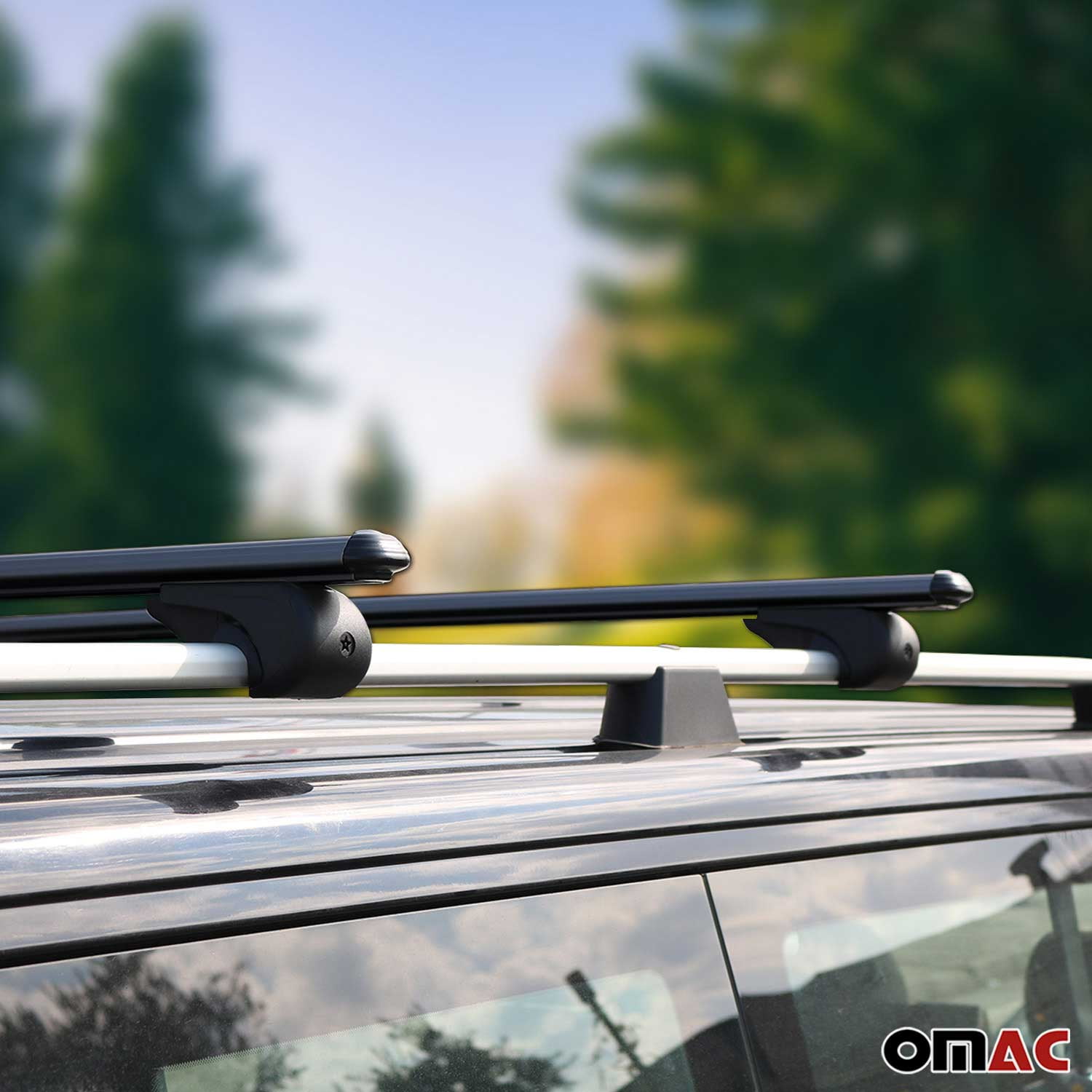 Roof Rack Cross Bars Luggage Carrier Black For VW Golf Sportwagen 2015