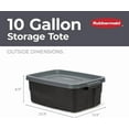 thumbnail image 3 of 10 Gallon Storage Totes Rubbermaid, Pack of 6, Durable Stackable Storage Containers with Lids, Nestable Plastic Storage Bins for Crafting Supplies, Moving Boxes, Toy Storage, Black and Grey, 3 of 6