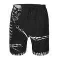 thumbnail image 3 of Salouo Skeleton Playing Xylophone Pattern Swim Trunks for Men,Men's Hawaiian Bathing Suit Swimsuits Quick Dry Swimming Board Shorts Beach Shorts with Pockets-XX-Large, 3 of 6