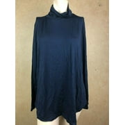 JM COLLECTION Womens Navy Long Sleeve Turtle Neck Top Petites PM