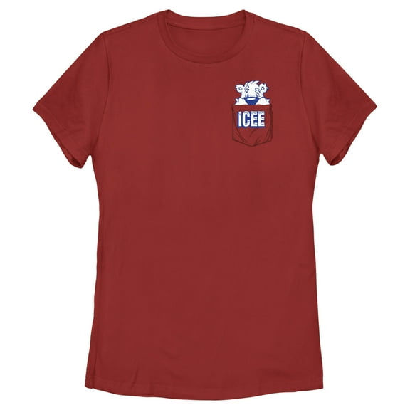 Women's ICEE Peekaboo Bear Graphic Tee Red X Large