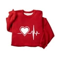 thumbnail image 4 of YUNAFFT Valentine's Day Print Women's Casual Sweatshirt Round Neck Long Sleeve Soft Brushed Fleece Comfort Pullover Top, 4 of 6