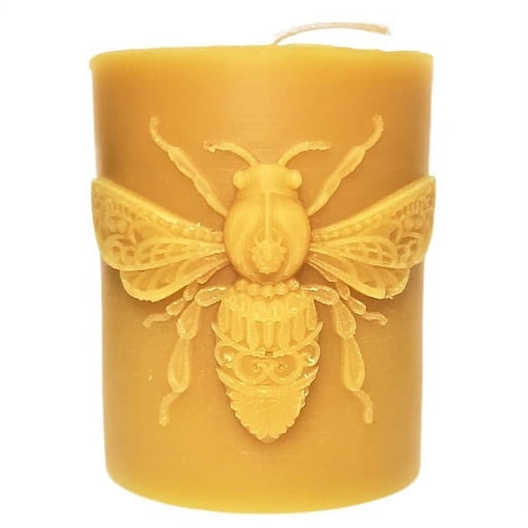 Cernunnos Farms Bougies en Cire d'Abeille - Grande Bougie Pilier en Cire d'Abeille - Cire d'Abeille Canadienne Pure - 50 Heures de Combustion - Parfum Miel Naturel - Produit du Canada