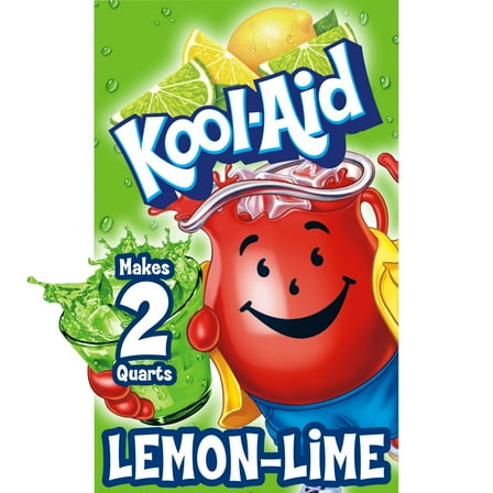 Kool-Aid Unsweetened Lemon Lime Artificially Flavored Powdered Soft Drink Mix, 0.13 oz Packet