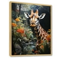 thumbnail image 2 of Designart "Giraffe Pastoral Giraffe Elegant painting I" Animals Floater Framed Wall Art Living Room, 2 of 7