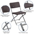 thumbnail image 5 of Flash Furniture 6 Pack HERCULES Series Brown Rattan Plastic Folding Chair with Gray Frame, 5 of 13