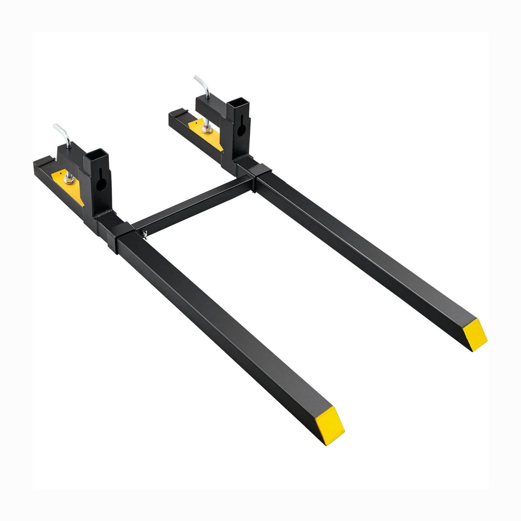 2000lbs 60" Clamp-On Pallet Forks, Heavy Duty Tractor Bucket Forks with Adjustable Stabilizer Bar for Skid Steer