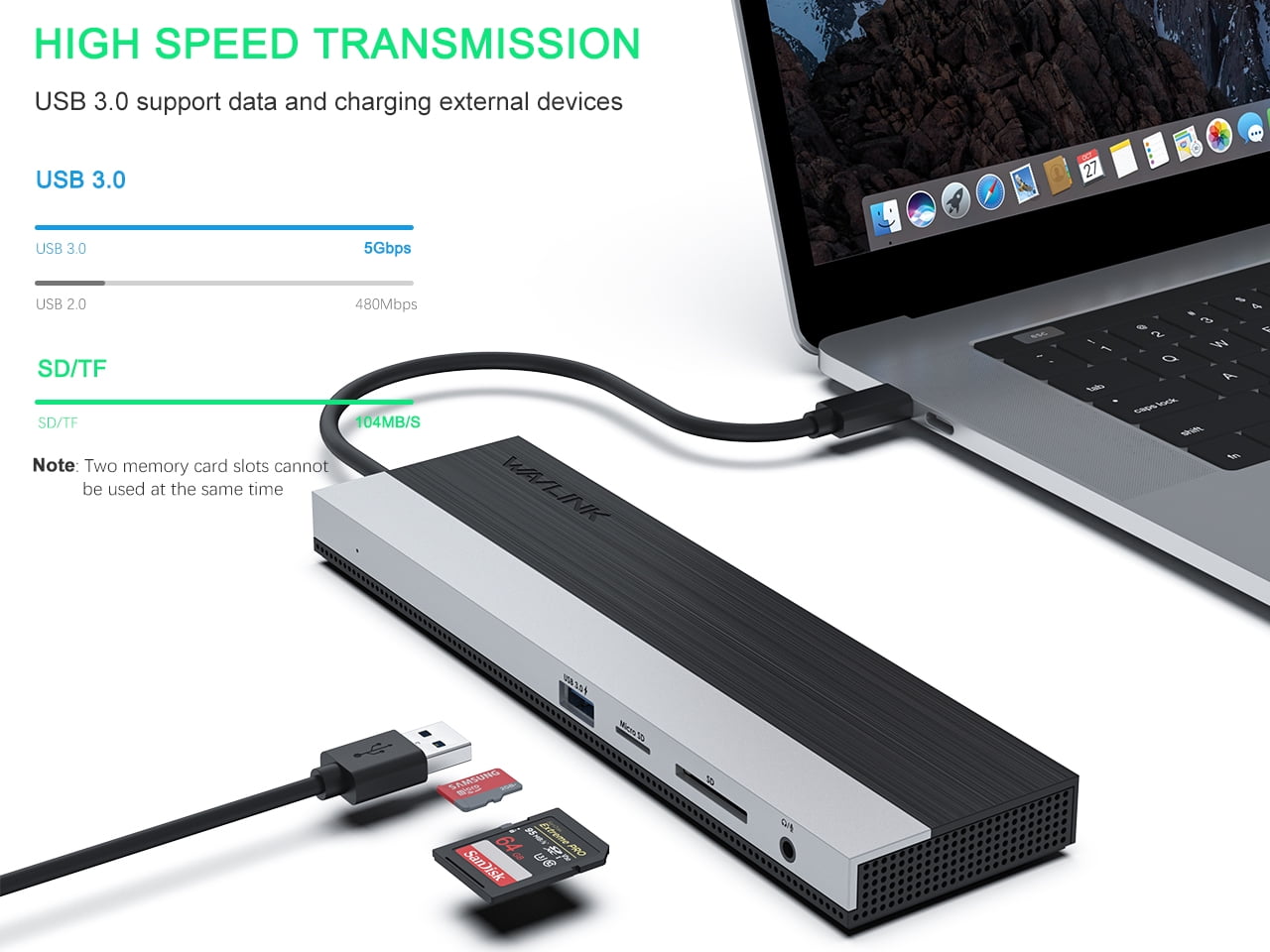 Wavlink USB C Triple Display 4K 12 in 1 MST USB C Docking Station, Type C Systems (DP & HDMI &VGA, USB 3.0&2.0 Ports, SD TF Card Reader, Gigabit Ethernet, Audio For for MacBook Pro & Windows