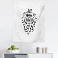 thumbnail image 1 of Love Tapestry, Vintage Style All You Need is Love Inscription Retro Hippie Phrase with Grunge Look, Fabric Wall Hanging Decor for Bedroom Living Room Dorm, 5 Sizes, Black White, by Ambesonne, 1 of 1