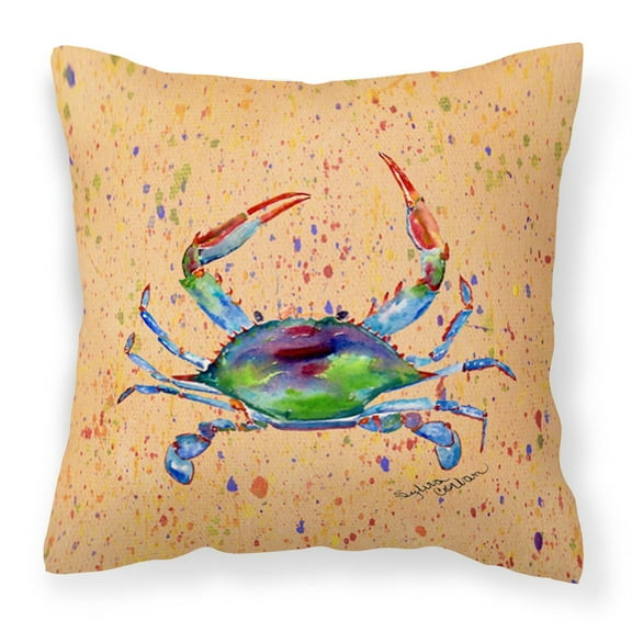 Carolines Treasures 8467PW1414 Crab Fabric Decorative Pillow 14HX14W multicolor