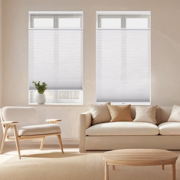 Regal Estate DrillMount Cordless 1.5" Light Filtering Top Down Bottom Up Cellular Shades, 18" W x 64" H, White