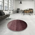 thumbnail image 3 of Ahgly Company Indoor Round Abstract Dark Scarlet Red Abstract Area Rugs, 6' Round, 3 of 6