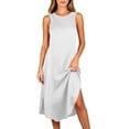 thumbnail image 5 of Horkkom Sleep Shirts for Women Sleeveless Solid Color Crew Neck Nightgowns Comfy Soft Night Dress, S-2XL, 5 of 6