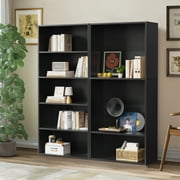 EDX 5 Tier Bookcase Storage, 53 Inch Large Tall Floor Standing Open Bookshelf for Home Office, Living Room, and Bedroom, Black