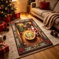 thumbnail image 5 of Cififendec Oversized Christmas 3D Visual Area Rug, 31.5"×19.68", Vintage Santa Themed Embossed Floor Mat for Xmas Living Room Floor Laying, 5 of 7