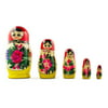 "4.5"" Set of 5 Semyonov Traditional Wooden Matryoshka Russian Nesting Dolls"
