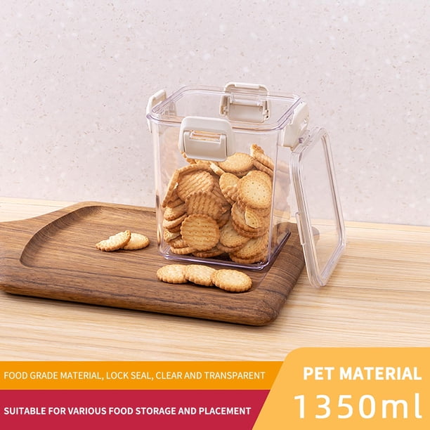 pstuiky Tanque cuadrado sellado para almacenamiento de cocina, tanque para almacenar granos, refrigerador de plástico apto para alimentos, caja de almacenamiento para mantener la frescura
