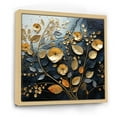 thumbnail image 2 of Designart "Wintery Charm Of Black And Gold Leaves I" Leaves Floater Framed Wall Art Prints, 2 of 5