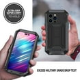 thumbnail image 6 of Feishell Cover for iPhone 13 Pro Case Heavy Dustproof Shockproof Dropproof Military Grade Rugged Durable Aluminum Metal Case with Kickstand Screen Protector, Black, 6 of 7