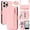 Pink, variant on Rugged Wallet Case for iPhone 16 Pro Max, PU Leather + TPU Phone Cover with Shoulder Strap Kickstand Zipper Pocket Card Slots Cash Pocket RFID Blocking & Hidden Make-up Mirror, Brown