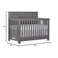 Evolur Belmar Flat 5in1 Convertible Crib in Rustic Grey, Features 3