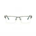 thumbnail image 2 of Gunmetal Half Rimless Bifocal Reading Glasses for Men Fashion Vintage Spring Hinge Business Anti-Blue Light Readers Metal +4.00, 2 of 5