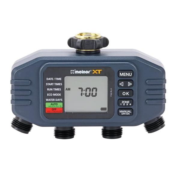 Melnor 77280 HydroLogic 4-Zone Digital Water Timer, Programmable, Multi Outlet