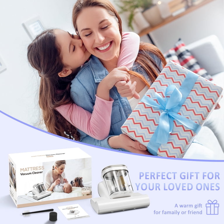 Candy Mattress Vacuum Cleaner - 16Kpa Bed Vac With UV-C Light & 140°F Heat For Dust Mites, HEPA Filter