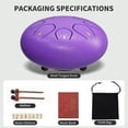 thumbnail image 3 of Tambor MENGBEI de acero, 6 pulgadas, 8 notas, con bolsa y libro, color morado, 3 of 5