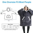 thumbnail image 4 of Qoosea Wearable Blanket Hoodie Oversized Sherpa Wearable Blanket Warm Fuzzy Sweatshirt with Gaint Pocket Giant Blanket for Adult Men Women Teens Girls Boys Grey, 4 of 6