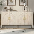 thumbnail image 3 of Harper & Bright Designs Wood Sideboard Cabinet with Storage, Unique Accent Cabinet with Doors and Shelves for Hallway, Living Rooms, Entrance and Study Rooms, White, 3 of 10