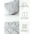 thumbnail image 6 of Comfort Canopy - 3 Piece Light Gray Pinch Pleated Duvet Cover Set with Shams for King Size Bedding, 6 of 10