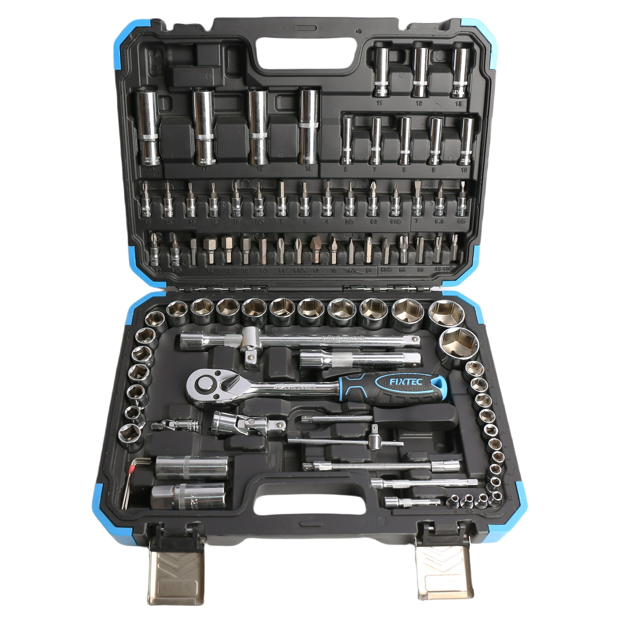 ちー Fixtec 94-Piece Mechanics Tool Set with 1/2 and 1/4-Inch Drive