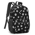 thumbnail image 2 of Dog Paw Print and Bone Black Pattern 17" School Backpacks for Teens,Waterproof Oxford Fabric,S-Shape Padded Straps for School,Travel,Hiking,Camping, 2 of 6