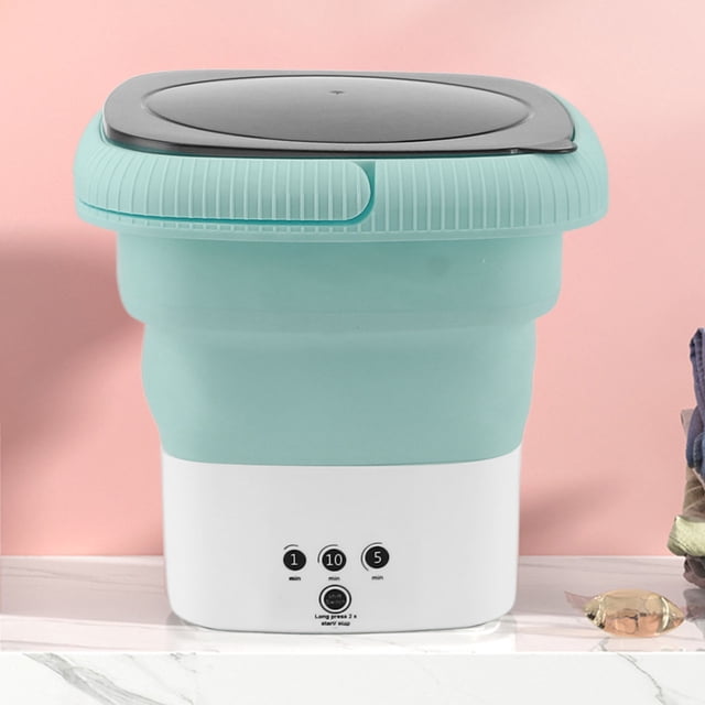 Solution de Lessive Pratique Machine à Laver Portable ABS Mini Laveuse Silencieuse Mini Seau à Lessive Pliable Laveuse pour VR Voyage Appartement Prise US 120 à 240V Portable